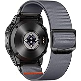 Bandletic Compatible with Garmin Fenix 6 Watch Band, Stretchy Nylon Sport 22mm Quick Fit Strap for Instinct E&3 45mm/2/Fenix E/8 47mm/7/6/5/Forerunner 965/955/Epix 2/Tactix & Quatix 8-47mm/Descent G2