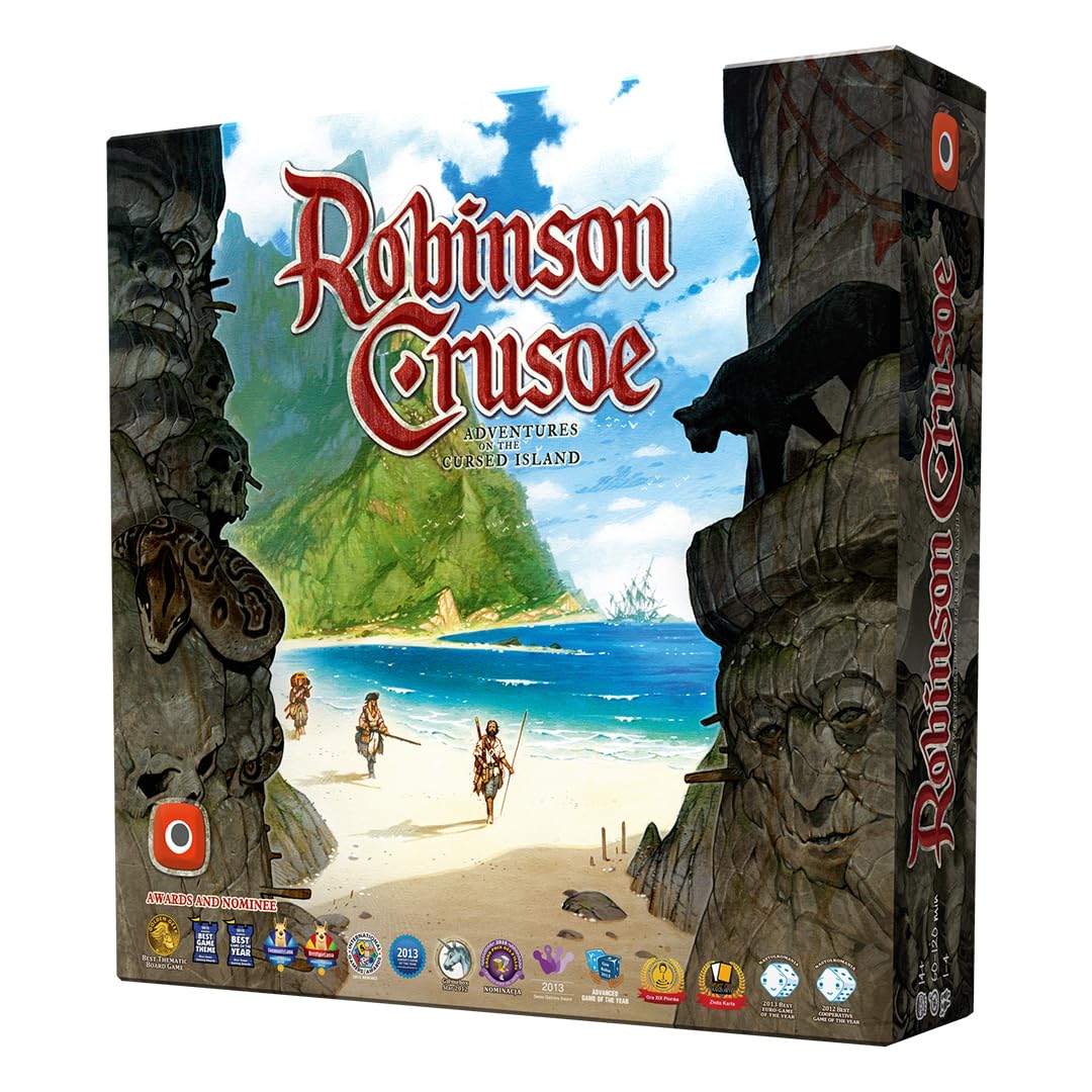 Portal Games, Robinson Crusoe: Adventures on The Cursed Island, Board Game, 1 to 4 Players, Ages 14+, 60 to 120 Minute Playing Time