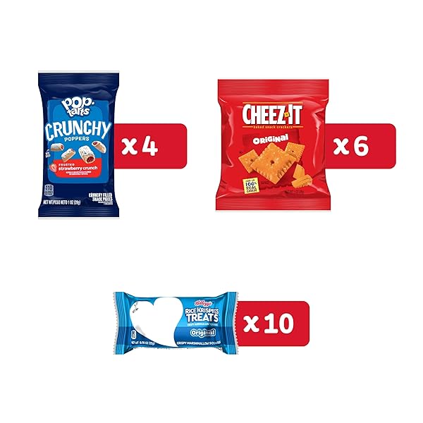 KELLOGG’S CHEEZ-IT, POP-TARTS & RICE KRISPIES TREATS ALL-DAY SNACKS VARIETY PACK, 17.6OZ BOX (20 COUNT)