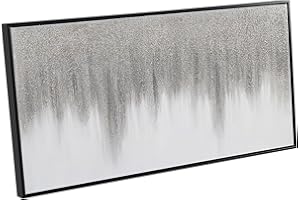 TWOOASES Wall Art Painting, 100% Hand Painted White and Grey Decor Oil Painting, Modern Minimalist Textured Wall Decor Picture, Handmade Abstract Canvas Artwork, Home Decorative Art Work,Ready to Hang 40X20in
