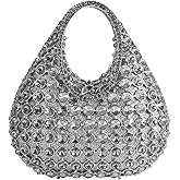 MNBVUIW Women's Sparkly Evening Bag Glitter Rhinestone Clutch Purse Top Handle Bag with Chain for Party Wedding