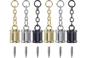 ANCIRS 15 Pack Cord End Caps with Screws for Tassel, Jewelry Making Bead Cap Bails with Curb Chain for Necklace Leather Zipper Pulls Handbags- 3 Colors