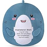 TOYSYM Shark Plush, Emotional Inspirational Support Shark Stuffed Animal, SharkPlushies Stuffy Plushie Pillow Decor for Women Men Kids Boys Girls