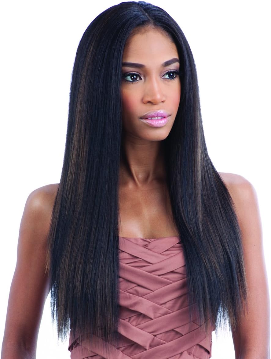 Q Human Hair Mastermix Weave - MALAYSIAN IRONED TEXTURE NATURAL STRAIGHT 7PCS (18"/18"/20"/20"/22"/22"+CLOSURE) (1B - Off Black)