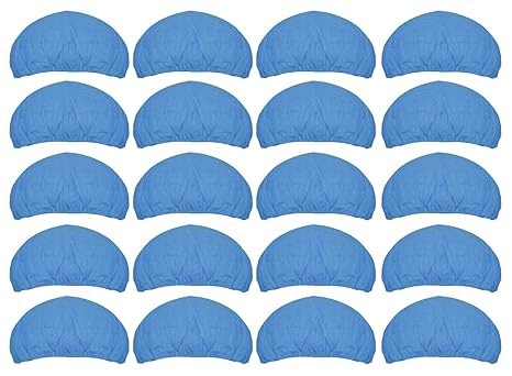 Kuber Industries 100% Cotton Reusable Stretchable Anti Pollution Caps, Surgeon Caps (Pack Of-20, Blue)-KESHAV46349