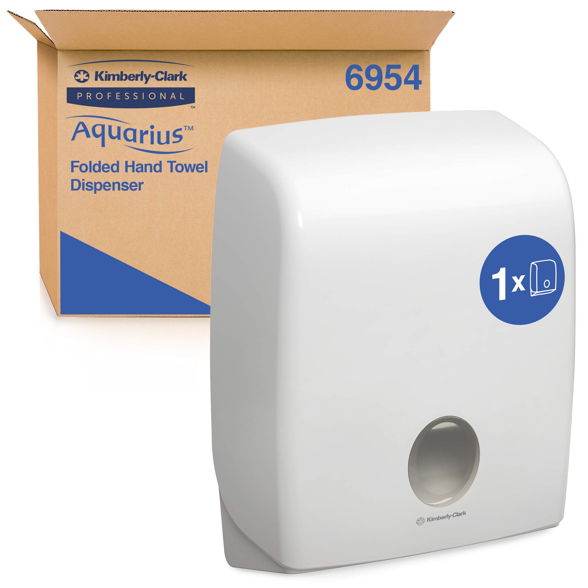 Aquarius C Fold Paper Towel Dispenser – White, Wall-Mounted, Hygienic No-Touch Dispensing for Folded Towels – 1x Durable & Easy-Clean Acrylic Unit, Model Nr. 6954