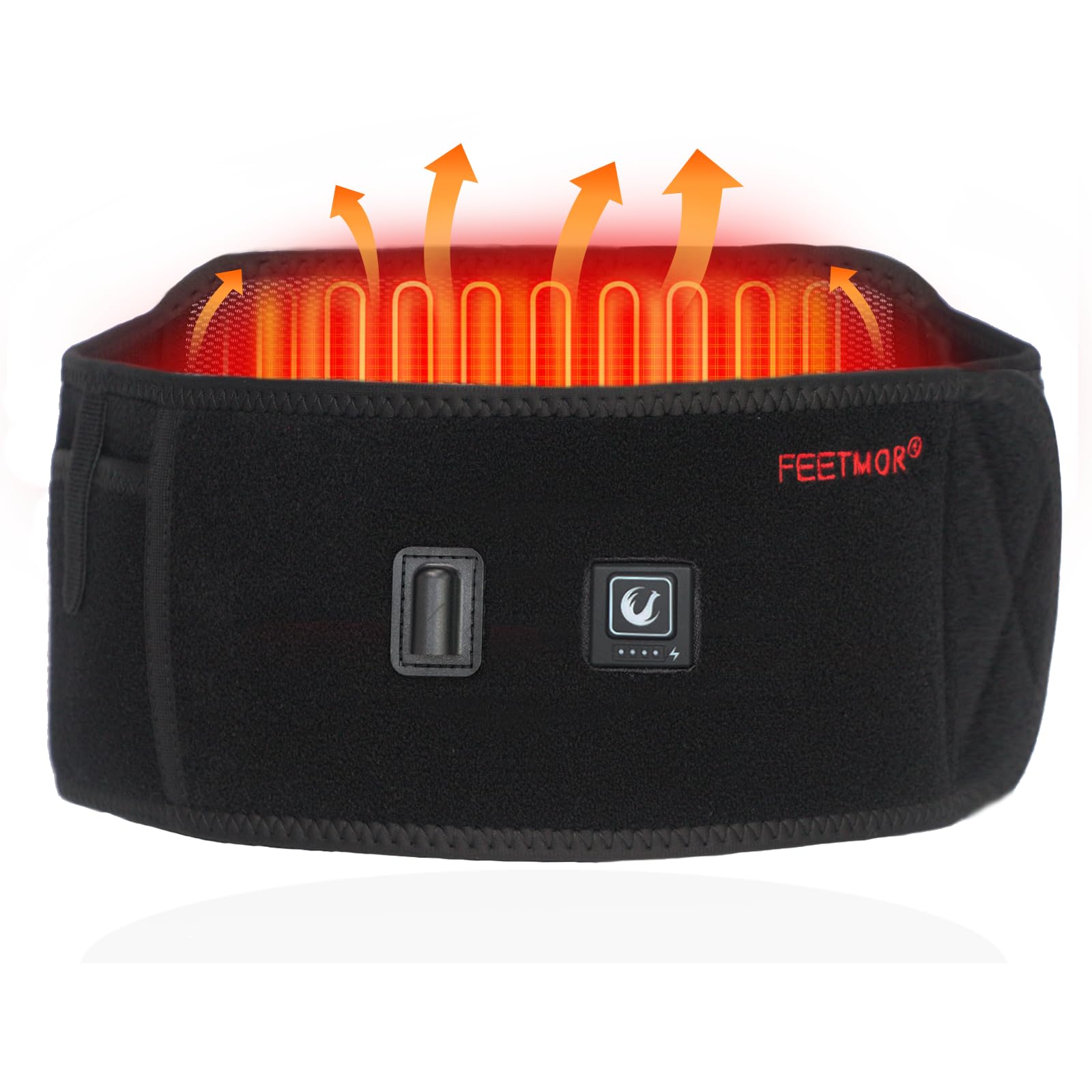 Photo 1 of FEETMOR Heated Waist Belt - Cordless Heating Pad for Back Pain Relief Lower Back Electrical Heating Rechargeable Battery Powered