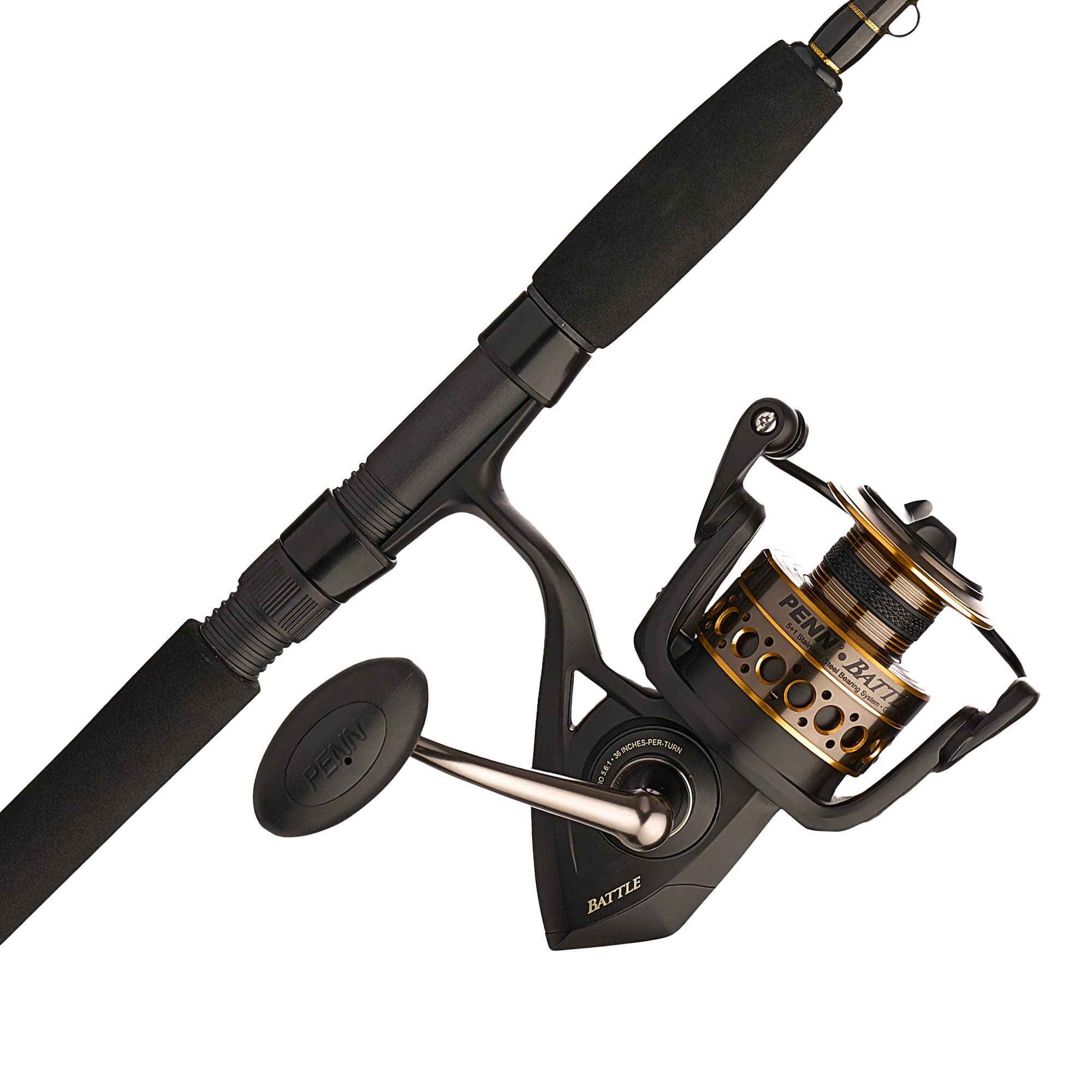 Photo 1 of *Minor Damaged - Check clerk notes*
PENN Battle Spinning Reel and Fishing Rod Combo, Black, 5000 - 7' - Medium Heavy - 1pc