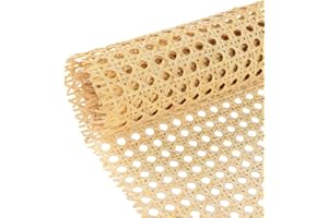 RESLLOWE Natural Width Rattan, 16"x40" Cane Webbing Roll, Woven Cane Mesh Net, Natural Vine Wicker Cane Webbing Rattan Sheets for Chair Cabinet Ceiling Bed Furniture