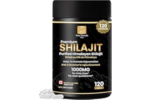 New Trends Pure Premium Shilajit Capsules. Organic Supplement | 55% Fulvic Acid | For Men & Women (1000MG Per Serving - 120 C
