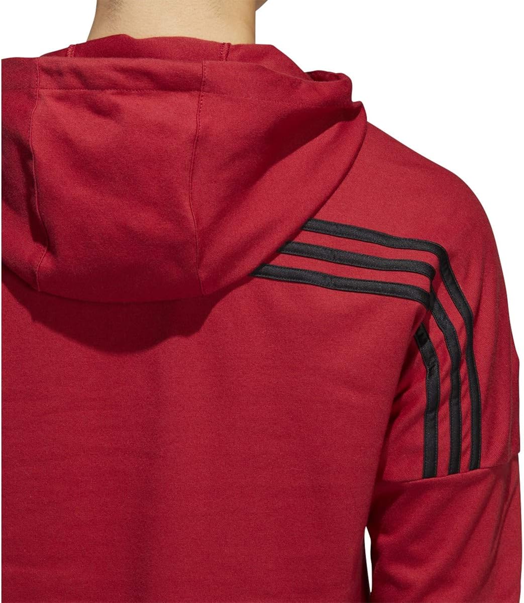 adidas Men's Essentials 3-Stripes Pullover Fleece Hooded Sweatshirt: Clothing
