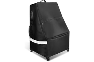 IQYIQY Upgrade Carseat Travel Bag for Airplane With Wheels, Car Seat Travel Bag WIth Wheels, Carseat Travel Bag for Airplane, Rolling Car Seat Travel Bag for Infant Toddler Seats, Easy to Transport
