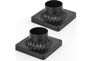 MYHXQ Outdoor Post Light Mounting Base 2 Pack, Traditional Base Mount Cast Aluminum Pier Mount Base with Matte Black Finish, 5.6" W x 5.6" D x 2.9" H