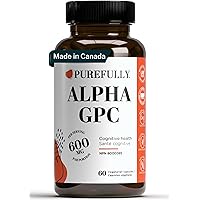 PUREFULLY Alpha GPC Choline Supplement - 60 Capsules, 600mg per Serving – Superior Cognitive Support for Focus, Memory and Br
