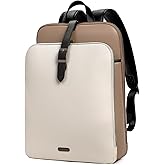 CLUCI Leather Backpack for Women, 15.6 inch Laptop Bag, Large Genuine Work Backpack Travel Back
