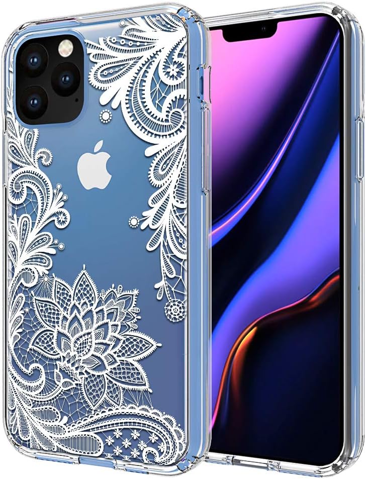 RoyalCase Designed for iPhone 11 Pro Case,Clear Flower Shockproof Series Hard PC+ TPU Bumper Protective Case Compatible for iPhone 11 Pro 5.8 Inches (Clear Flower)