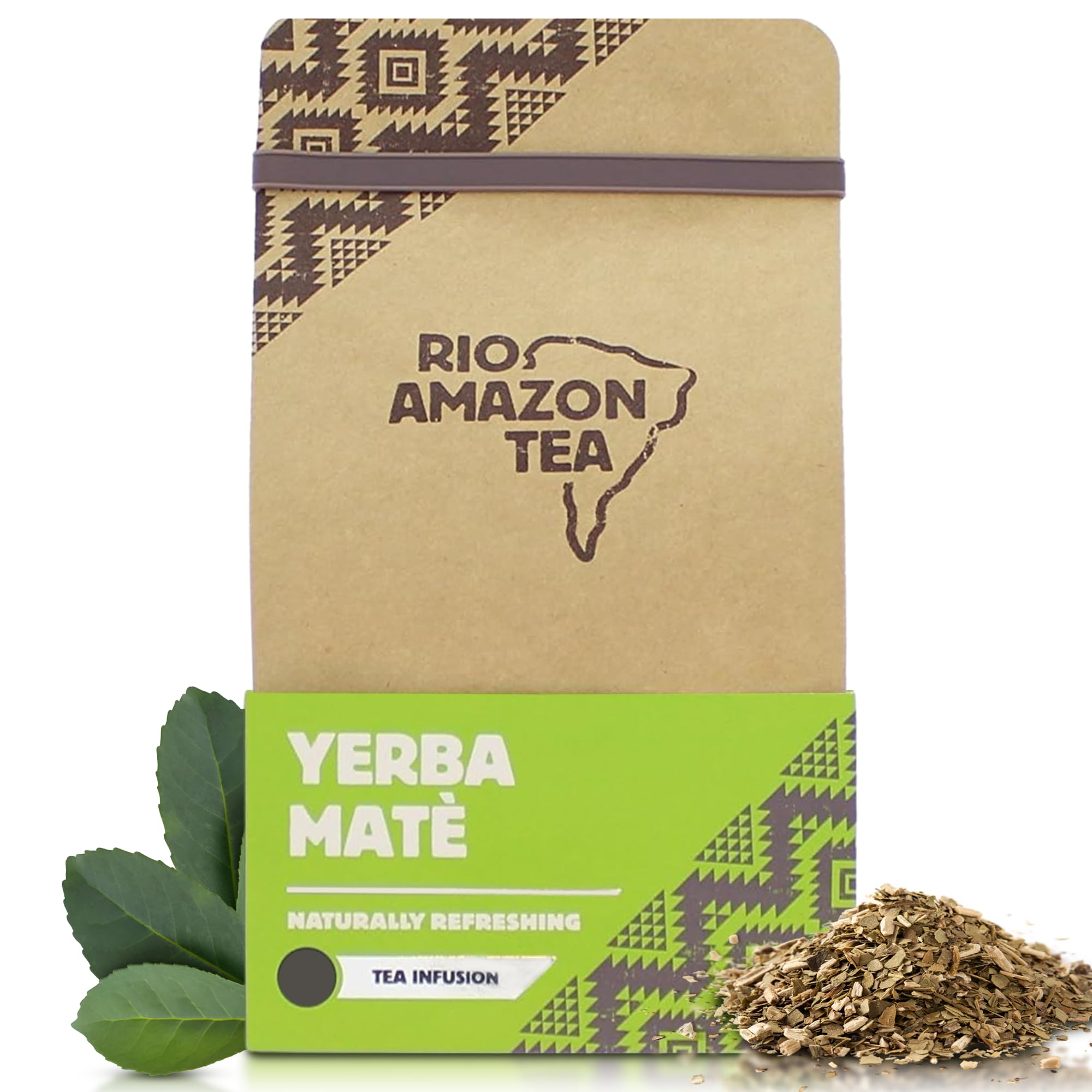 Rio Amazon Yerba Mate Teabags – Traditional South American Mate Tea – Energy & Weight Support – Slim Mate Tea – Vegan – Medium Caffeine – 1 Pack – Green & Smoky Flavor – Yerba Mate Tea Bags