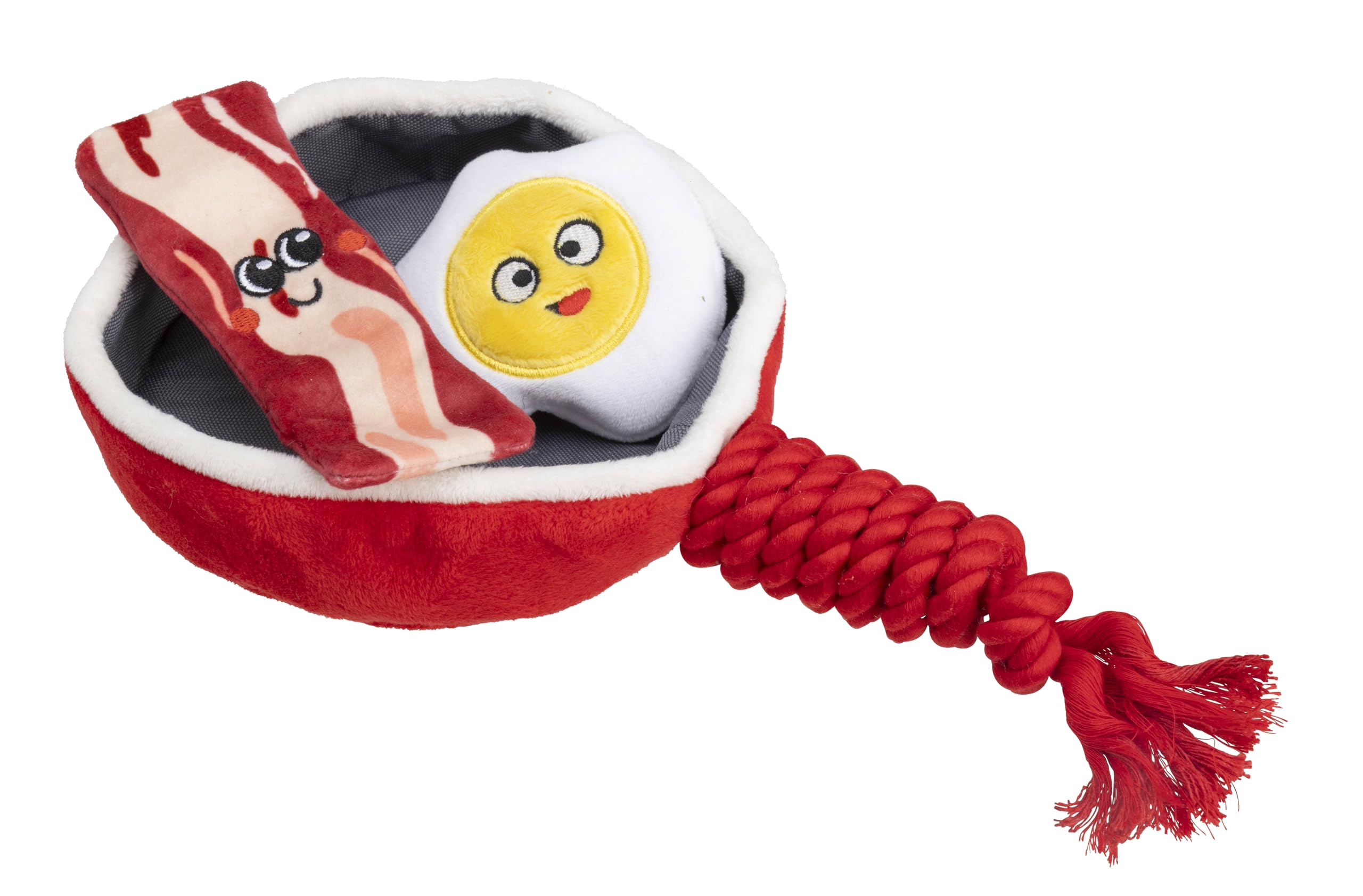 House of Paws Fry Up Rope Dog Toy - Plush with Detachable Egg and Bacon