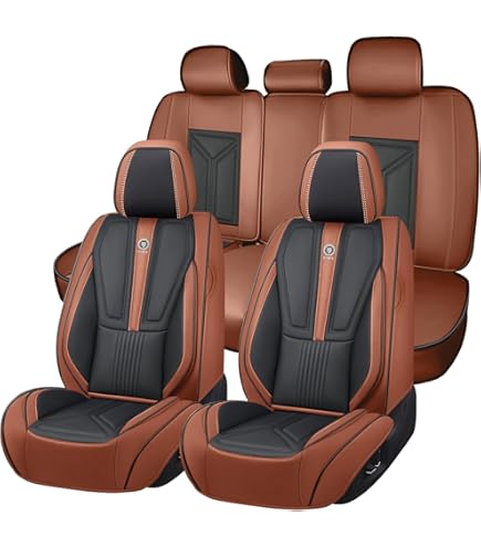 DIKSOAKR 2 Front Seat Covers Fit For Nissan Titan 2009-2024 2025 Leather Seat Covers Breathable Waterproof Vehicle Seat Cushion (2 Seat, Black&Grey