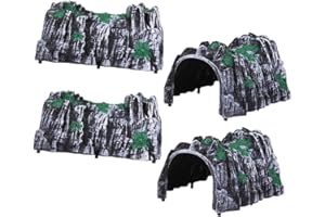 Gogogmee 4pcs Plastic Railway Tunnel Model DIY Miniature Cave Scenery Toy for Train Scene Accessory