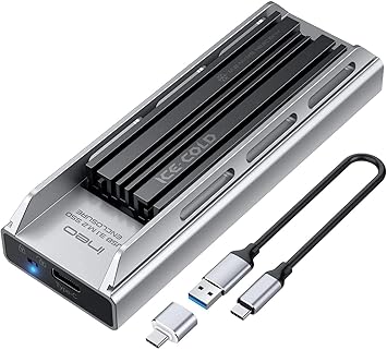 ineo Quick Change M.2 PCIe NVMe USB C 3.1 Gen 2 Tipo-C Caja Aluminio de enfriamiento Carcasa Externa para SSD con disipador de Calor para 2280 m2 PCIe NVMe SSD [C2600I-NVMe]: Amazon.es: