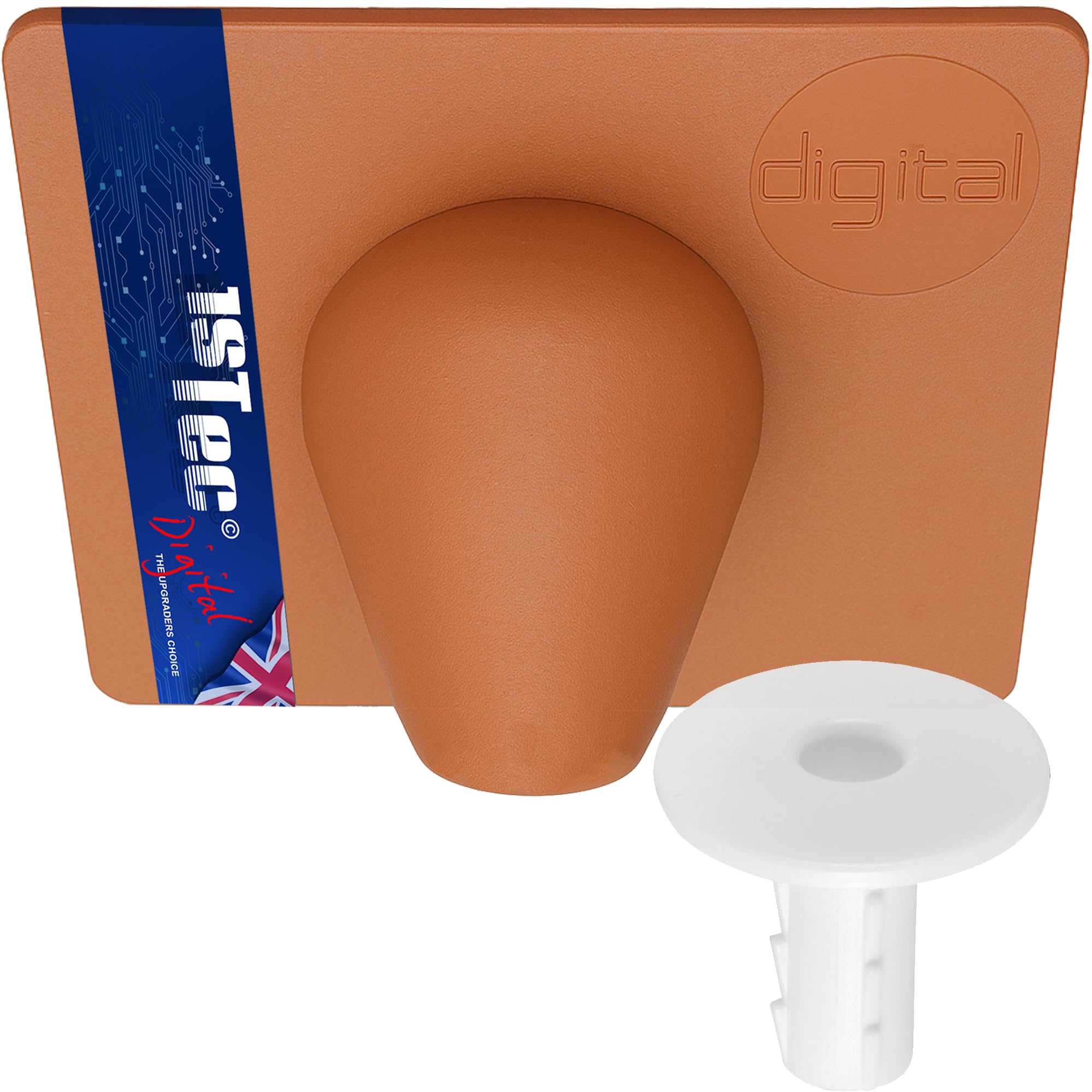 1STec Brick Brown External Drill Damage Weather Shield Cover + Internal Hole Tidy Cable Bush Kit for up to 7mm Coaxial TV Alarm/Telephone Wire RG59 Coax CCTV Low Voltage Garden Lights & Power Leads