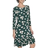 Tommy Hilfiger Womens 3/4 Sleeve Crew Neck Double Ruffle Hem Jersey Shift Mini Dress