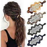 4Pcs Banana Clips for Wowen, Claw Clips with Thin Hair Acrylic Hair Accessories Gentle Hold for Daily Use Party Hairstyle Decoration (4 Colors)