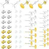 Huucky 450PCS Earring Posts and Backs,Stainless Hypoallergenic Earring | Hypoallergenic Material, Butterfly and Rubber Earring Backs,DIY Making Findings,Different Sizes,Jewelry Making