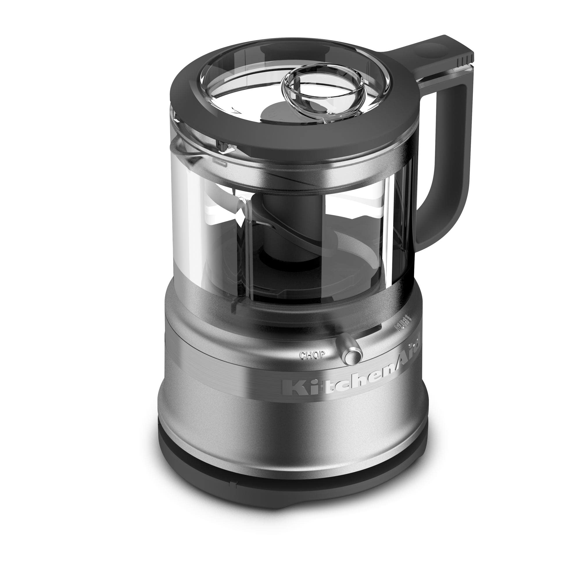 KitchenAid K150 Licuadora trituradora de hielo de 3 velocidades con 2 jarras de licuadora personales - KSB1332Y y KFC3516CU Picadora de alimentos de 3,5 tazas, Contour Silver