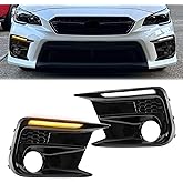 Fancemot LED Fog Lights White Daytime Running Lights (DRL) Amber Turn Signal Lights Compatible with 2018-2021 3th Gen Subaru WRX/WRX STI