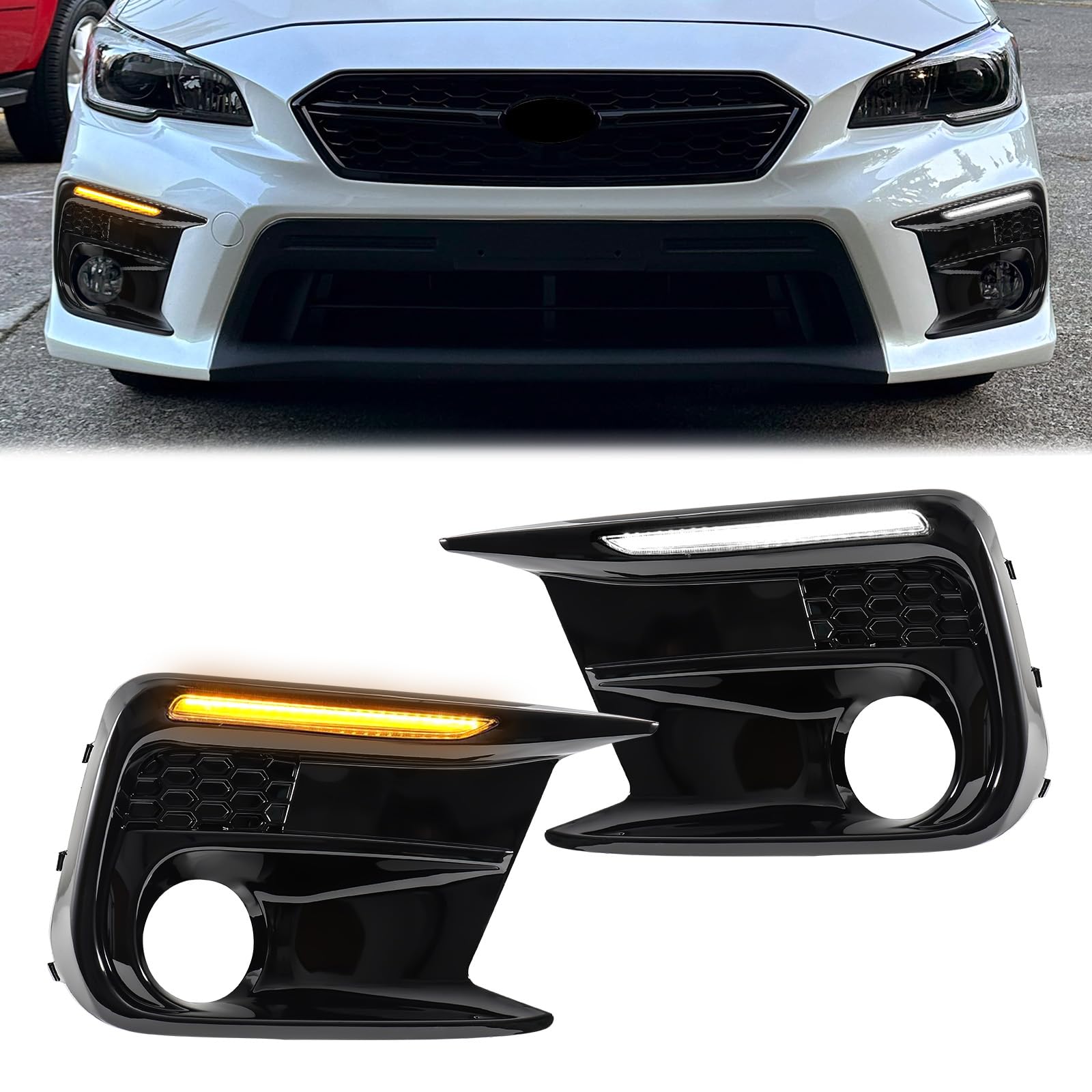 Photo 1 of Fancemot LED Fog Lights White Daytime Running Lights (DRL) Amber Turn Signal Lights Compatible with 2018-2021 3th Gen Subaru WRX/WRX STI