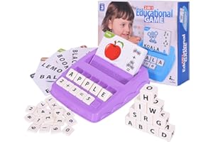 DEGIDEGI Matching Letter Games for Kids Ages 4-8,Learning & Education Toys for Preschool Boys Girls Spelling/Reading/Math Learning/Word Recognition,Birthday Gifts Educational Toys for Kindergarten Kids, Purple