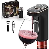 Electric Wine Aerator, Rechargeable Wine Dispenser & Decanter, 1-999ML Quantitative Pour, Self-Clean & LED Touch Screen, Auto