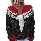 Vintage Fair Isle Cardigan Sweater Icelandic Nordic Boho Style with Colorful Knit Design Button-Down Coatigan for Women