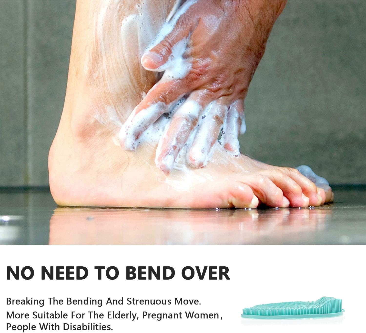 Newthinking Foot Scrubber Cleaner Massager, Shower Foot Massager Cleaner Brush with Non-Slip Suction Cups and Foot Acupressure Massage Mats for Foot Care, Foot Circulation & Reduces Foot Pain (Green): Health & Personal Care