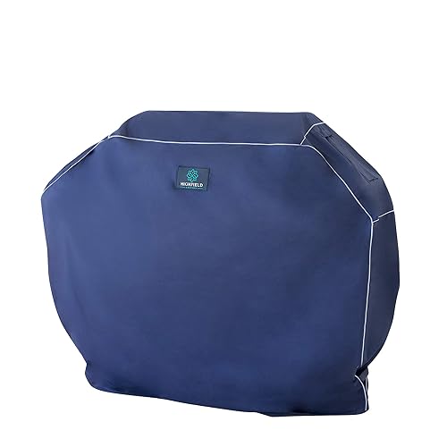 Premium Grill Cover 58'', beautiful navy blue white piping, heavy duty, 100 waterproof, UV