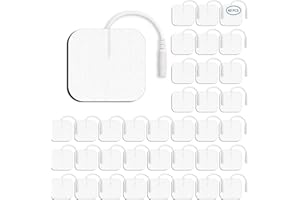 MOLUFEIBE Tens Unit Electrode Pads 40Pcs, Reusable TENS Unit Pads with Upgraded Self-Adhesion, Replacement Pads Compatible with TENS 7000, AUVON TENS, Etekcity Tens Machine, Nicwell Care Tens (40 Value Pack)