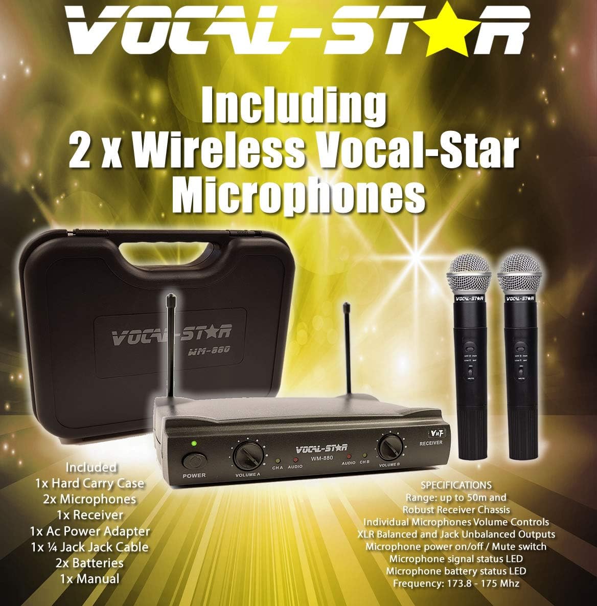 VocalStar VS=1200 HDMI Karaoke Machine With Bluetooth, Including 2