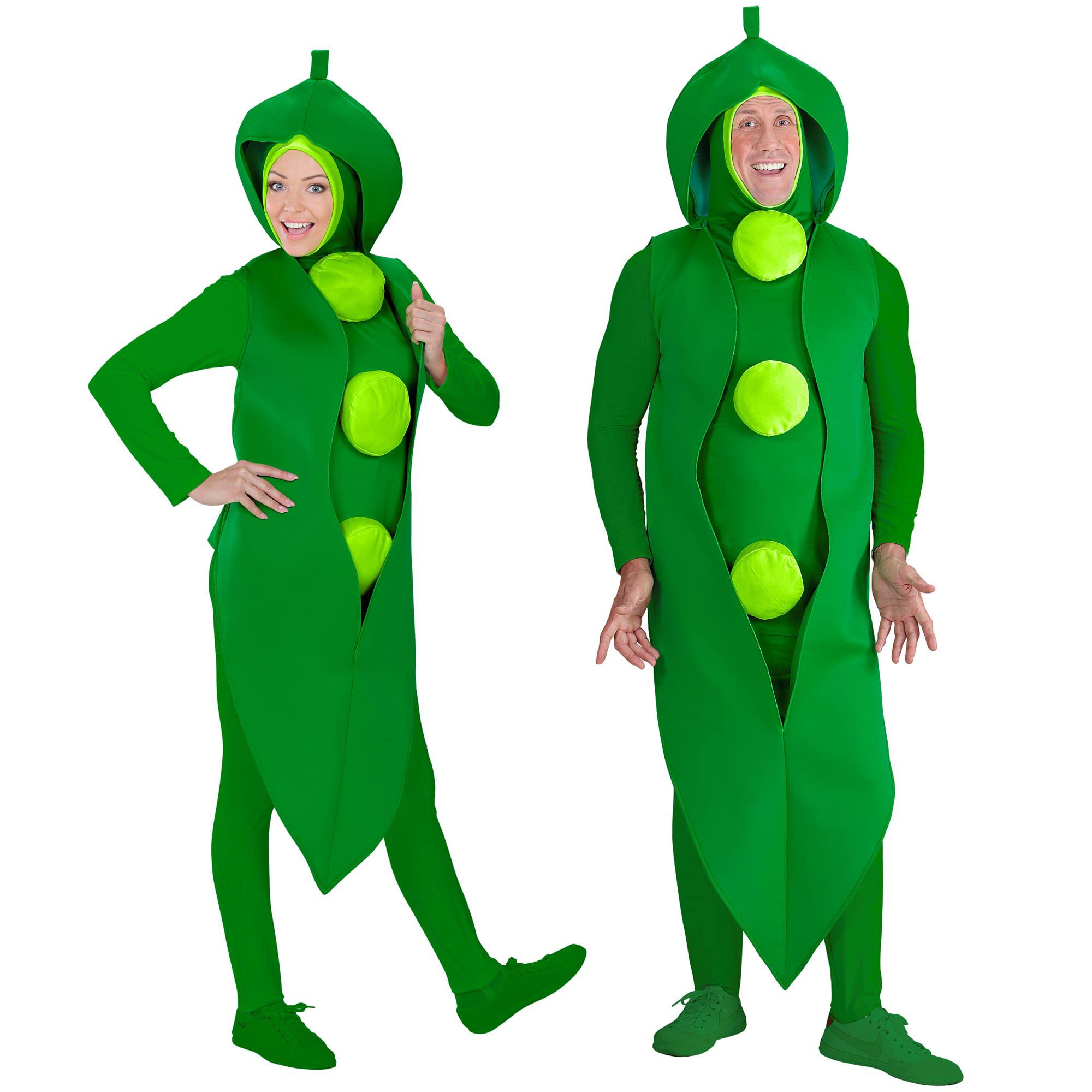 W WIDMANN MILANO Party Fashion - Pea Costume for Adult, Food, Vegetables, Greens, Nature, Vegetable Garden, Carnival, Theme Parties, Size S