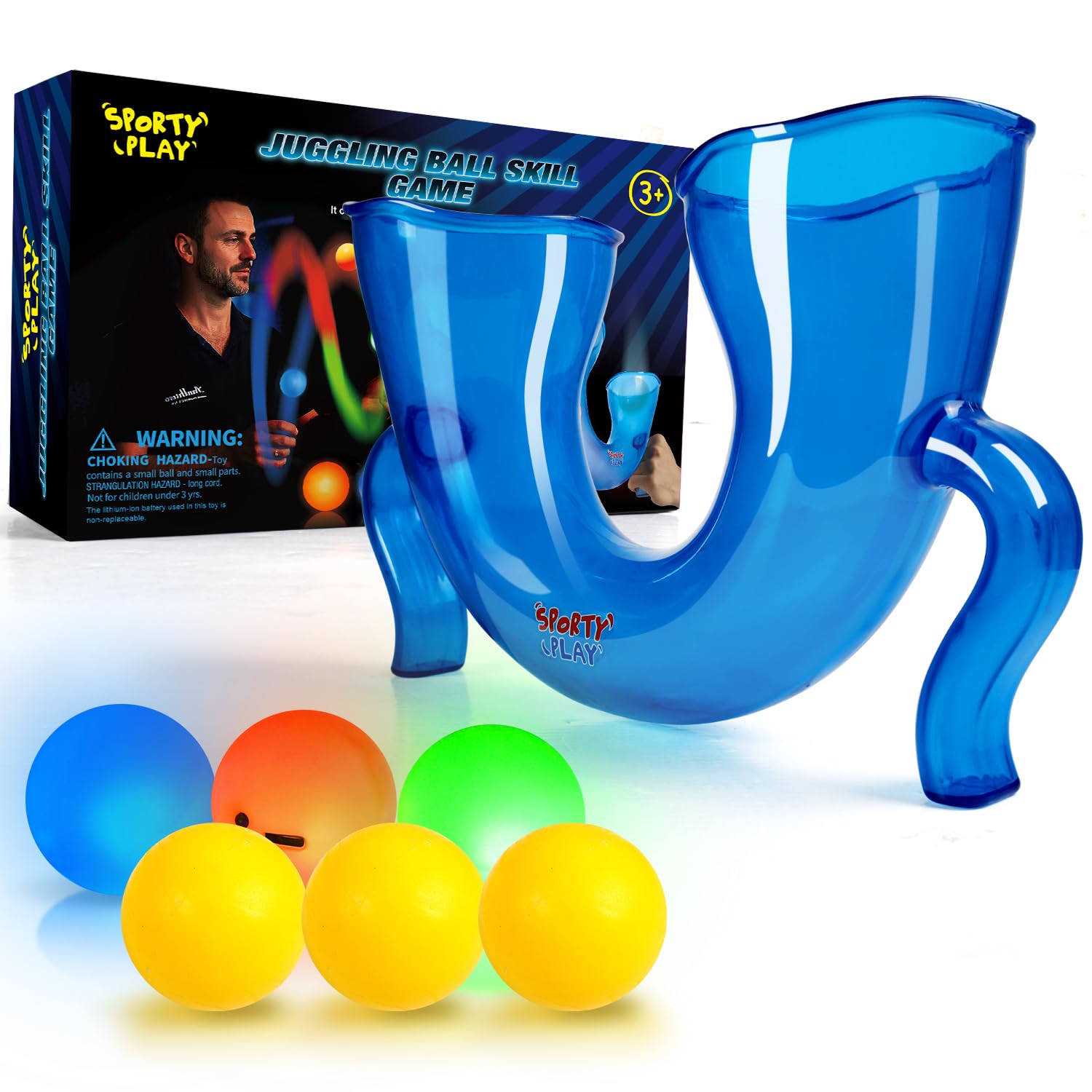 LED Light-Up Juggling Toy – Creative Skill Challenge Game with Cool Trick Play, Helps Improve Coordination and Juggling Skills, Fun Indoor or Outdoor Gift for Boys & Girls Ages 8–14, Teens and Adults