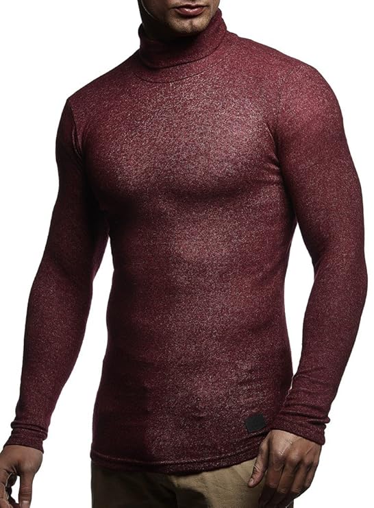 LEIF NELSON Herren Pullover Rollkragen Slim Fit | Schwarzer Männer Rollkragenpullover Longsleeve | dünner Pulli Sweatshirt La