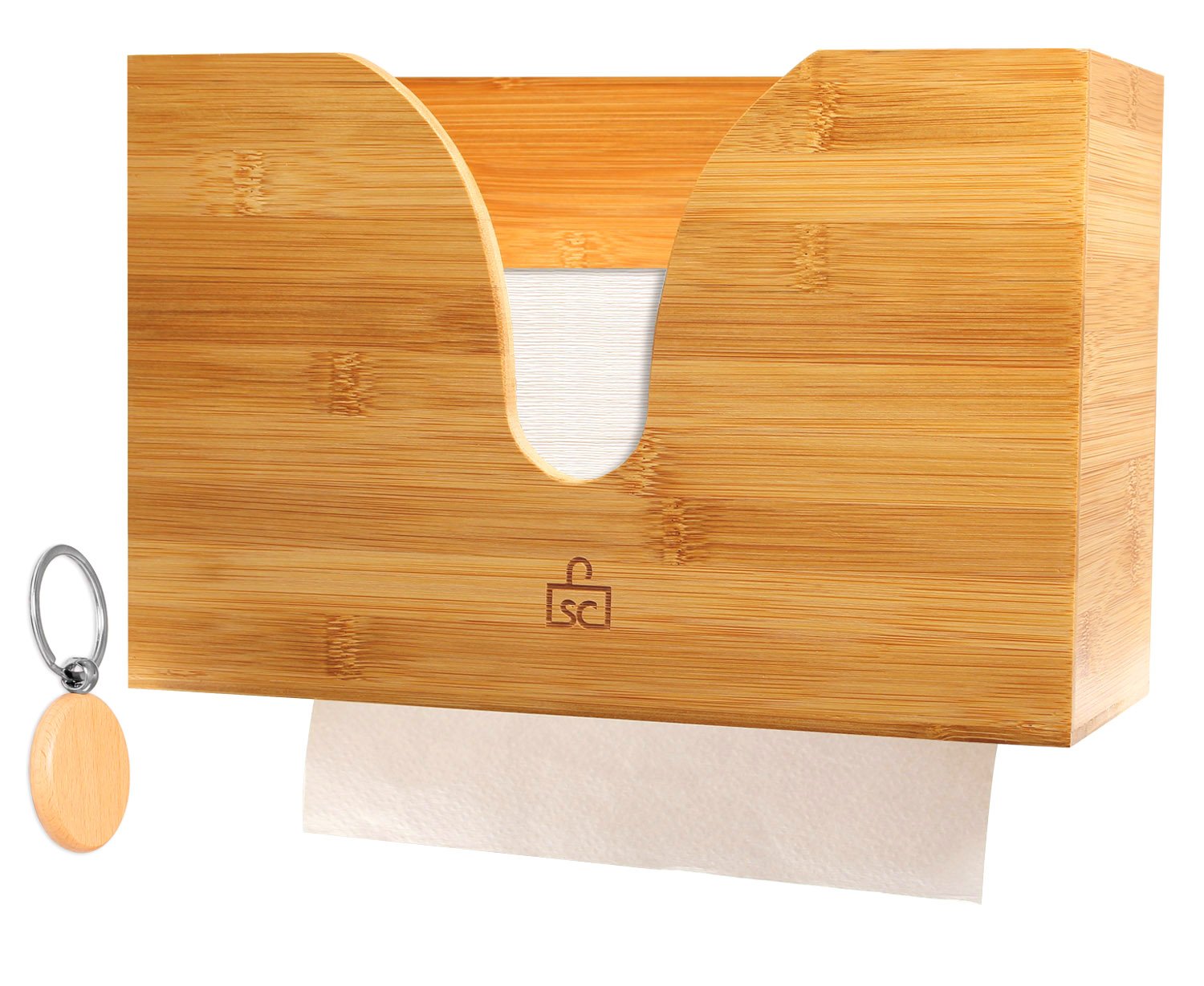 Paper Towel Dispenser For Use In Kitchen Bathroom 100 Bamboo