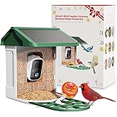 HARYMOR Bird Feeder with Camera Solar Powered-2K Live Feed, Smart AI Identify Birds, 2L Food Capacity, Auto Captured Bird Video, Real-time Arrived Alerts, Mini Hummingbird Feeder for Outdoor Backyard