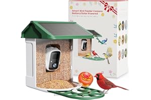 HARYMOR Bird Feeder with Camera-2K Live Video, Solar-Powered, Smart AI Identify Birds, 2L Food Capacity, Arrived Alerts, Bird Videos Storage, Mini Hummingbird Feeder for Watching Birds Outdoor