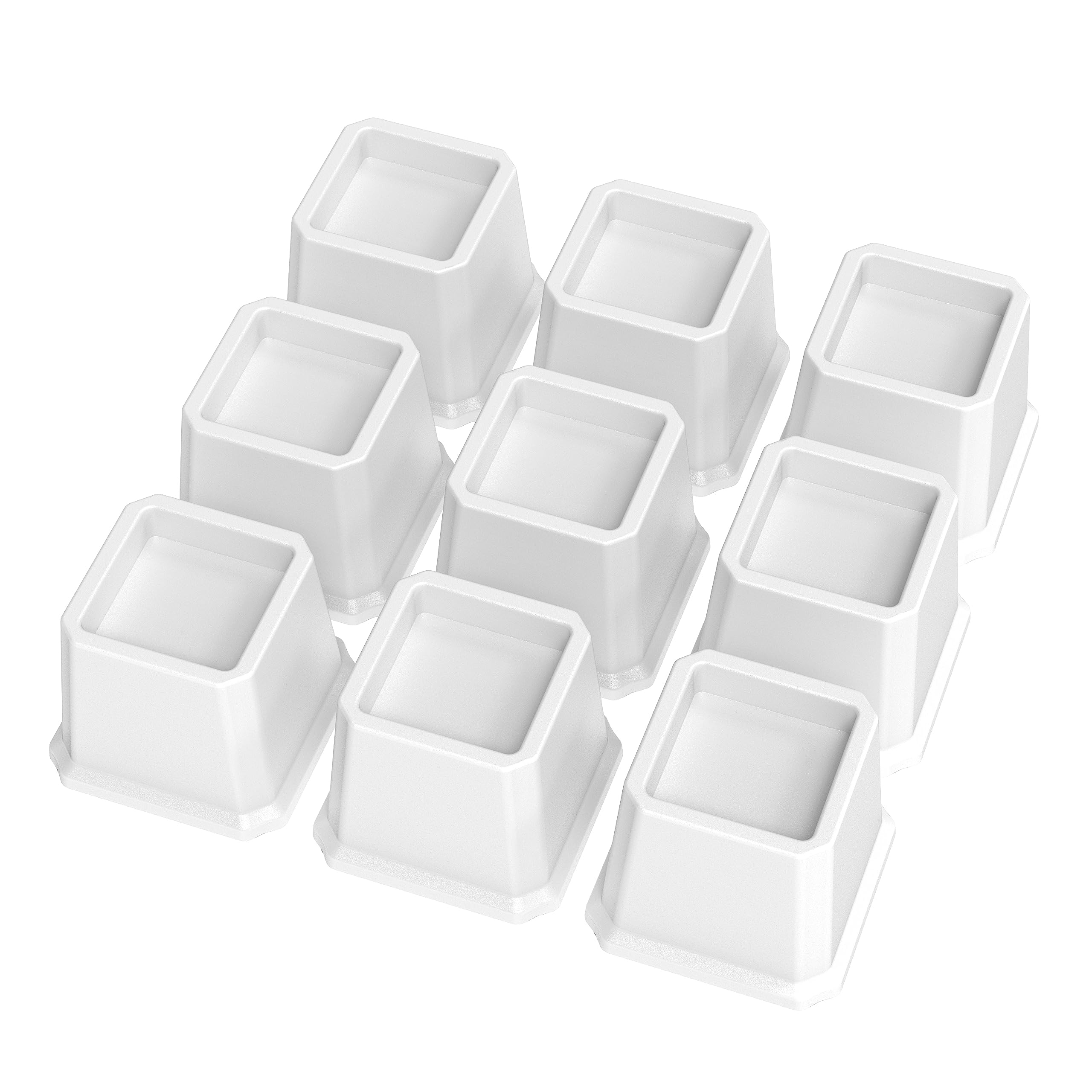 Photo 1 of Whynonap Bed Risers 3 Inch Set of 9, Heavy Duty Bed Elevators Risers for Bed Frame 9 Pack Lifts Up 3000 lbs Sofa Table Furniture Riser, White