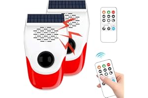 XYSZPCGS Outdoor Motion Sensor Noise Maker with 8 Replaceable Recording,Dog Barking Motion Detector Alarm,Three Levels of Adjustable Volume,Three Operating Modes,Motion Activated Alarm with Remote Control (1)