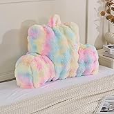 Animebody Reading Pillows for Boyfriend Adult,Velvet Back Pillow Bed Wedge Large, Back Rest Support Cushion for Sitting in Bed Kids Children 18inch-Rainbow