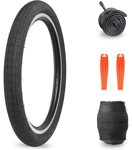 2 Pneus Vélo 20 Pouces 20x1.95 – Compatibles VTT Pliables, Crampons Adhérents, Renfort Nylon – YUNSCM