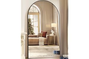 Suidia Full Length Mirror, 81"x41" Oversized Arched Floor Mirror Freestanding, Full Body Mirror Floor Standing Mirror with Stand for Bedroom, Hanging Mounted Mirror for Living Room Cloakroom, Black